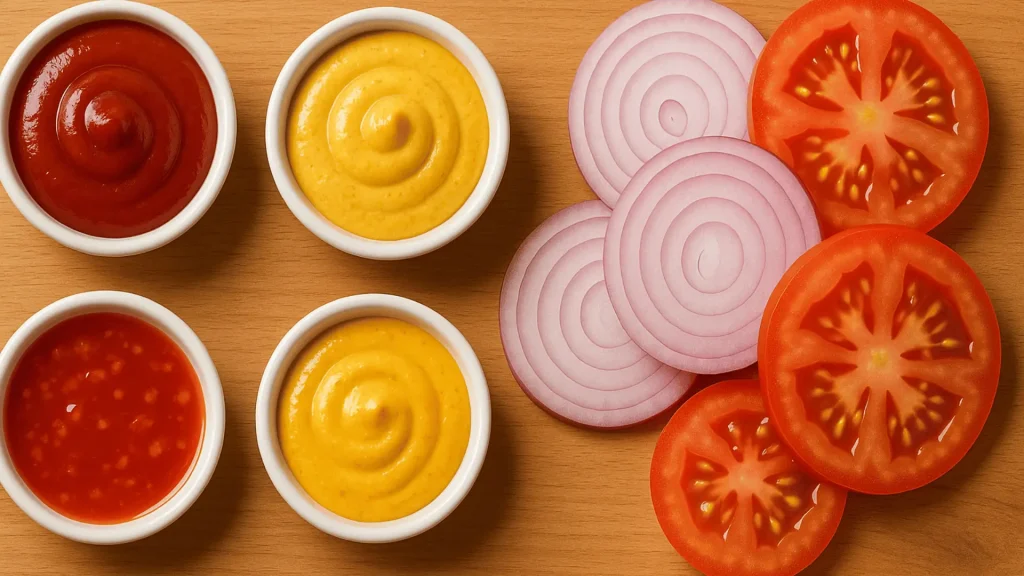 Cookout Menu | Trays, Hamburgers, Milkshakes, BBQ 8 Cookout toppings and sauces